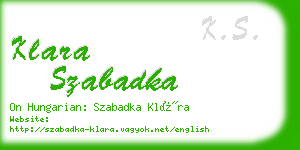 klara szabadka business card